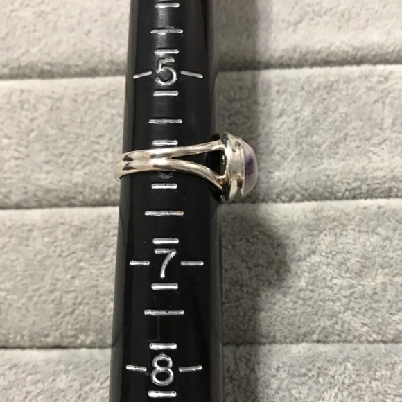 New Sterling Silver Purple Mexican Morado Violet Flame Opal Ring Size 6 Crystal - Picture 8 of 16